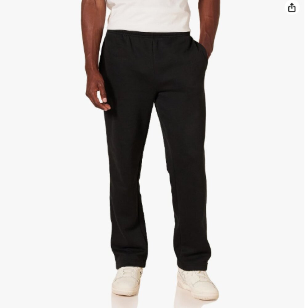 Amazon Essentials Men's Fleece Open Bottom Sweatpant - L